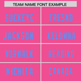Custom Pink Powder Blue Personalized Neckline Square Classic Authentic Football Jersey