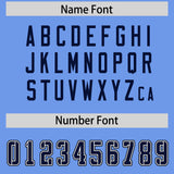 Custom Light Blue Navy Personalized Neckline Square Classic Authentic Football Jersey