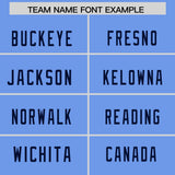 Custom Light Blue Navy Personalized Neckline Square Classic Authentic Football Jersey
