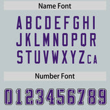 Custom Silver Purple Personalized Neckline Square Classic Authentic Football Jersey