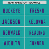 Custom Aqua Purple Personalized Neckline Square Classic Authentic Football Jersey