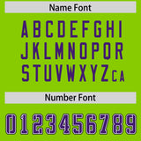 Custom Neon Green Purple Personalized Neckline Square Classic Authentic Football Jersey