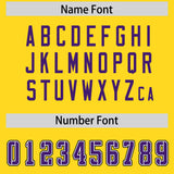 Custom Gold Purple Personalized Neckline Square Classic Authentic Football Jersey