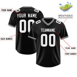 Custom Black White Personalized Neckline Square Classic Authentic Football Jersey