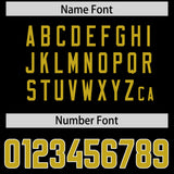 Custom Black Old Gold Personalized Neckline Square Classic Authentic Football Jersey