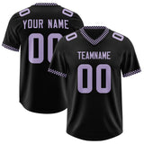 Custom Black Light Purple Personalized Neckline Square Classic Authentic Football Jersey