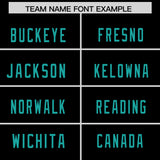 Custom Black Aqua Personalized Neckline Square Classic Authentic Football Jersey