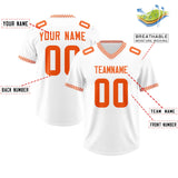 Custom White Orange Personalized Neckline Square Classic Authentic Football Jersey