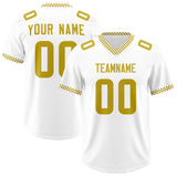 Custom White Old Gold Personalized Neckline Square Classic Authentic Football Jersey