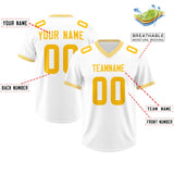 Custom White Yellow Personalized Neckline Square Classic Authentic Football Jersey