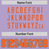 Custom Light Purple Orange Personalized Neckline Square Classic Authentic Football Jersey
