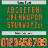 Custom Kelly Green Orange Personalized Neckline Square Classic Authentic Football Jersey