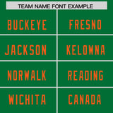 Custom Kelly Green Orange Personalized Neckline Square Classic Authentic Football Jersey
