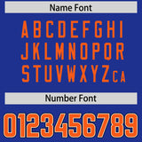 Custom Royal Orange Personalized Neckline Square Classic Authentic Football Jersey