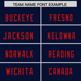 Custom Navy Red Personalized Neckline Square Classic Authentic Football Jersey