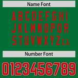 Custom Kelly Green Red Personalized Neckline Square Classic Authentic Football Jersey