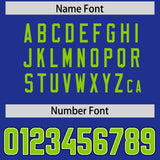 Custom Royal Neon Green Personalized Neckline Square Classic Authentic Football Jersey