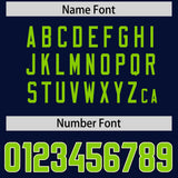Custom Navy Neon Green Personalized Neckline Square Classic Authentic Football Jersey