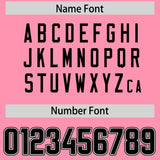 Custom Light Pink Black Personalized Neckline Square Classic Authentic Football Jersey
