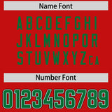 Custom Red Kelly Green Personalized Neckline Square Classic Authentic Football Jersey