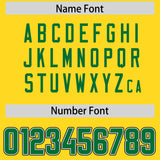 Custom Yellow Kelly Green Personalized Neckline Square Classic Authentic Football Jersey