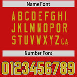Custom Red Old Gold Personalized Neckline Square Classic Authentic Football Jersey