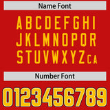Custom Red Yellow Personalized Neckline Square Classic Authentic Football Jersey
