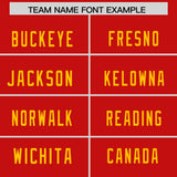 Custom Red Yellow Personalized Neckline Square Classic Authentic Football Jersey