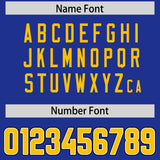Custom Royal Yellow Personalized Neckline Square Classic Authentic Football Jersey