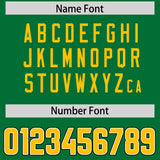 Custom Kelly Green Yellow Personalized Neckline Square Classic Authentic Football Jersey