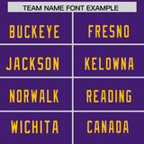 Custom Purple Yellow Personalized Neckline Square Classic Authentic Football Jersey