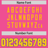 Custom Pink Yellow Personalized Neckline Square Classic Authentic Football Jersey