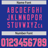 Custom Royal Pink Personalized Neckline Square Classic Authentic Football Jersey