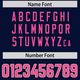 Custom Navy Pink Personalized Neckline Square Classic Authentic Football Jersey