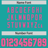 Custom Aqua Pink Personalized Neckline Square Classic Authentic Football Jersey