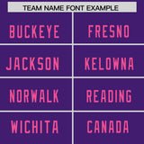 Custom Purple Pink Personalized Neckline Square Classic Authentic Football Jersey
