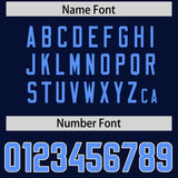 Custom Navy Powder Blue Personalized Neckline Square Classic Authentic Football Jersey