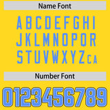 Custom Gold Powder Blue Personalized Neckline Square Classic Authentic Football Jersey