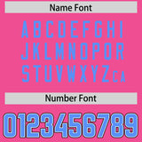 Custom Pink Powder Blue Personalized Neckline Square Classic Authentic Football Jersey