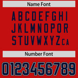 Custom Red Navy Personalized Neckline Square Classic Authentic Football Jersey