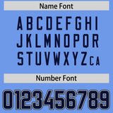 Custom Light Blue Navy Personalized Neckline Square Classic Authentic Football Jersey
