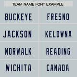 Custom Silver Navy Personalized Neckline Square Classic Authentic Football Jersey