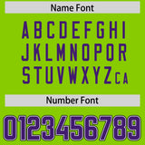 Custom Neon Green Purple Personalized Neckline Square Classic Authentic Football Jersey