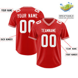 Custom Red White Personalized Neckline Square Classic Authentic Football Jersey