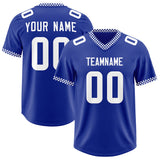 Custom Royal White Personalized Neckline Square Classic Authentic Football Jersey