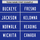 Custom Royal White Personalized Neckline Square Classic Authentic Football Jersey