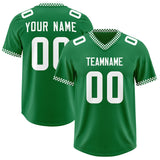 Custom Kelly Green White Personalized Neckline Square Classic Authentic Football Jersey