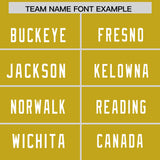 Custom Old Gold White Personalized Neckline Square Classic Authentic Football Jersey