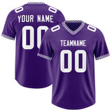 Custom Purple White Personalized Neckline Square Classic Authentic Football Jersey