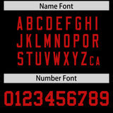 Custom Black Red Personalized Neckline Square Classic Authentic Football Jersey